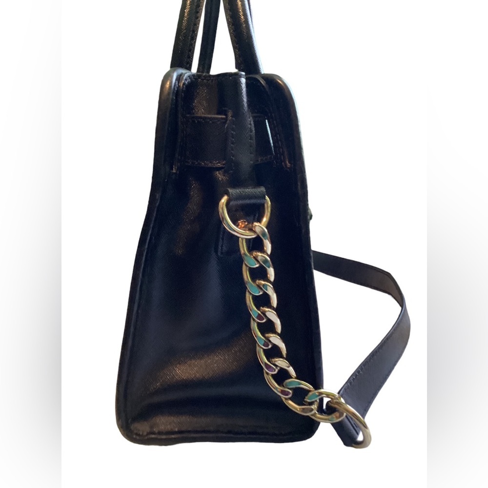 ❣️$398 ❣️ Michael Kors Black Calf Hair Croc Leather Shoulder Bag Purse - Picture 13 of 15